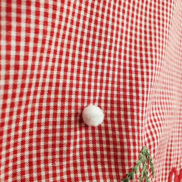 Karen Scott Women's Sport Button Up Christmas Long Sleeve Red White Size XL - Picture 11 of 12